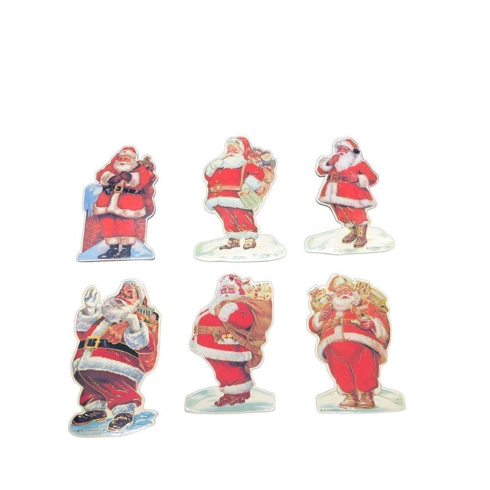 VNT 6 Double Sided Victorian Die Cut Christmas Ornaments 1987 Shackman & Co NWOT